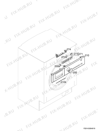 Схема №1 L61470WDBI с изображением Обшивка для стиральной машины Aeg 1328228406